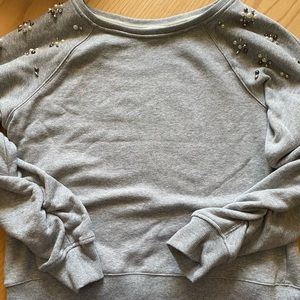 Grey jewel shoulder Stella and Dot Sweatshirt top